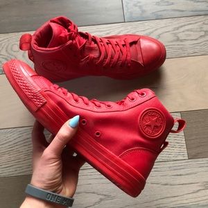 All Red Converse All-Stars barely worn